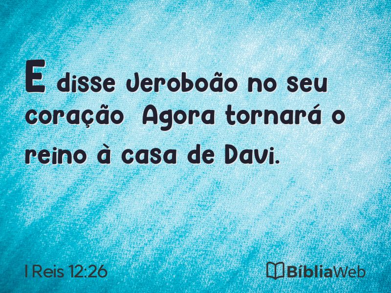 I Reis 12:26 em imagem para compartilhar