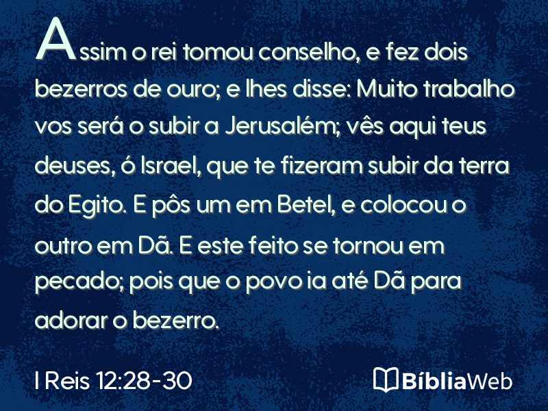 I Reis 12:28-30 em imagem para compartilhar
