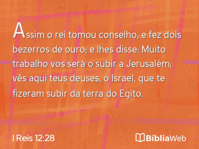 I Reis 12:28 em imagem para compartilhar