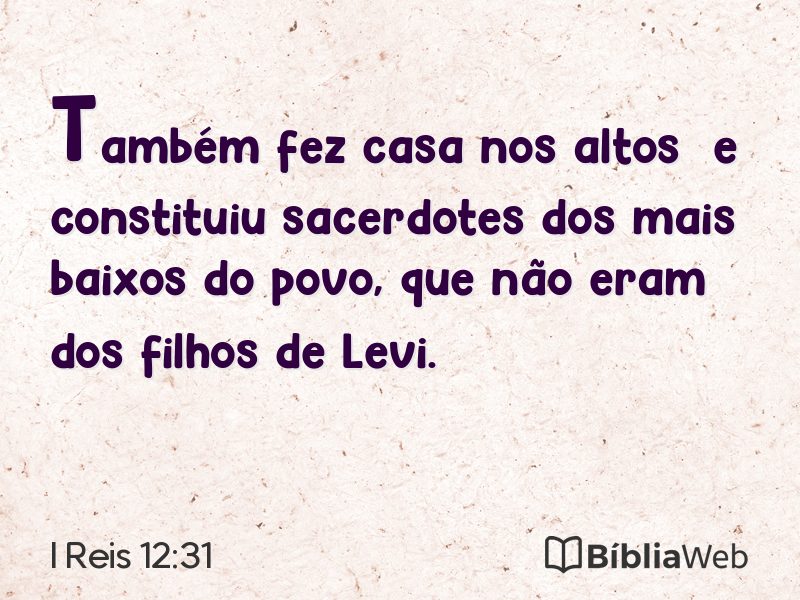 I Reis 12:31 em imagem para compartilhar