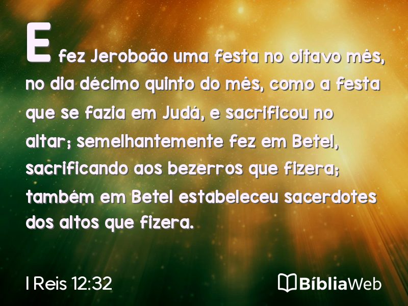 I Reis 12:32 em imagem para compartilhar