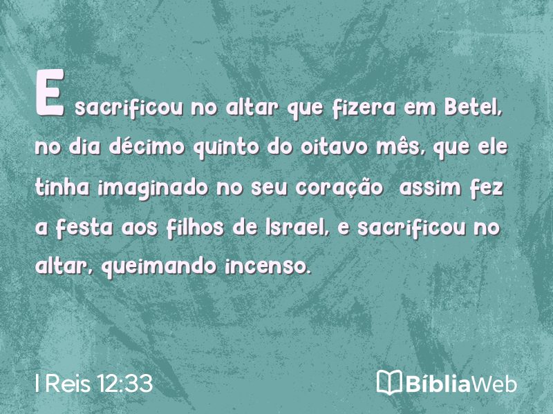 I Reis 12:33 em imagem para compartilhar