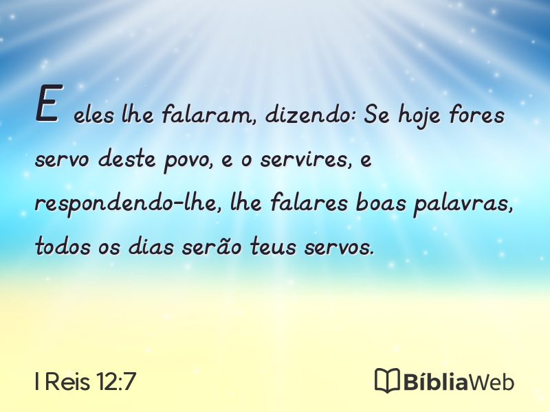 I Reis 12:7 em imagem para compartilhar