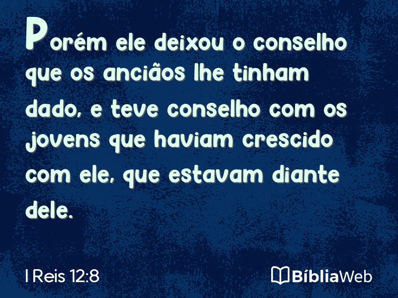 I Reis 12:8 em imagem para compartilhar