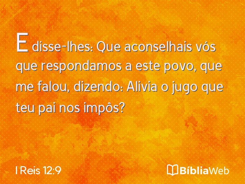 I Reis 12:9 em imagem para compartilhar