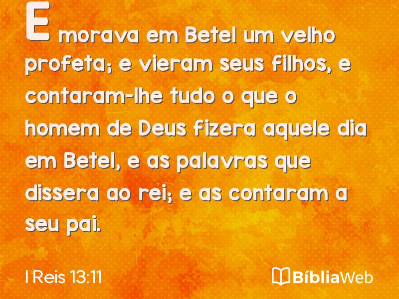 I Reis 13:11 em imagem para compartilhar