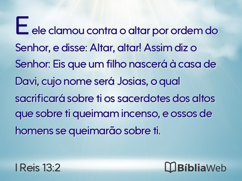 I Reis 13:2 em imagem para compartilhar
