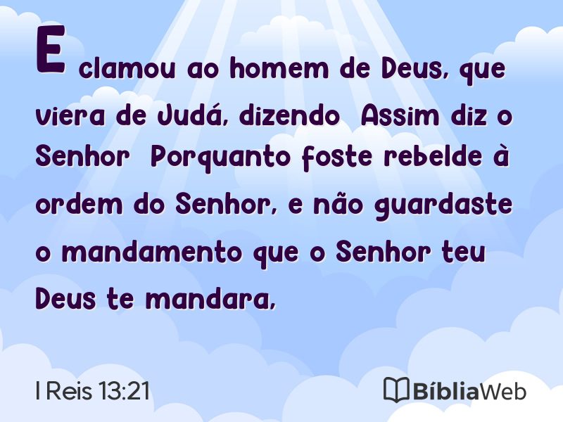 I Reis 13:21 em imagem para compartilhar