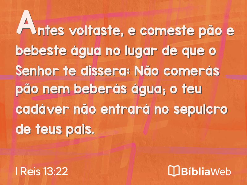 I Reis 13:22 em imagem para compartilhar