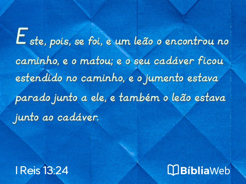 I Reis 13:24 em imagem para compartilhar