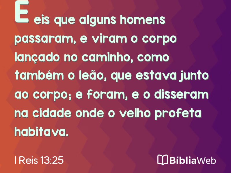 I Reis 13:25 em imagem para compartilhar