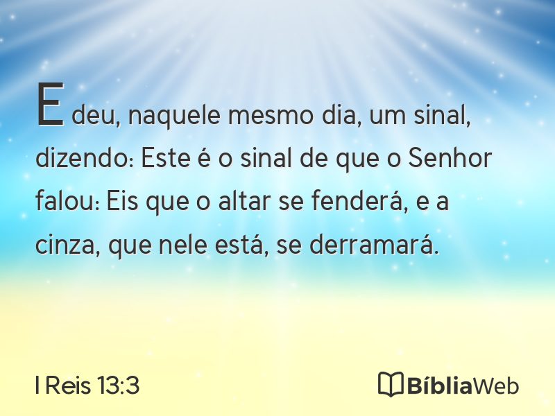 I Reis 13:3 em imagem para compartilhar