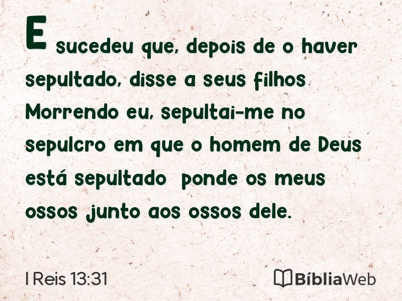 I Reis 13:31 em imagem para compartilhar