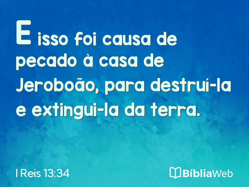 I Reis 13:34 em imagem para compartilhar