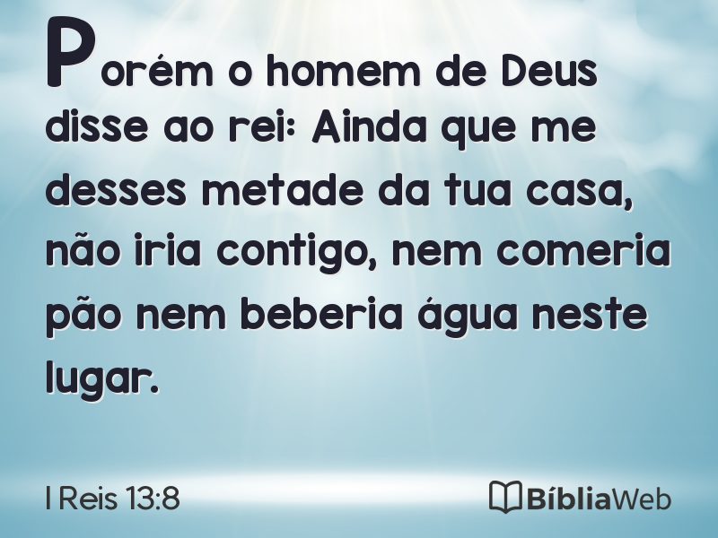 I Reis 13:8 em imagem para compartilhar