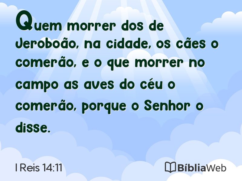 I Reis 14:11 em imagem para compartilhar