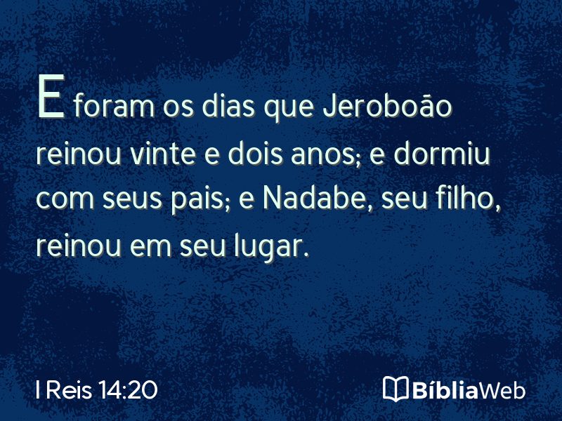 I Reis 14:20 em imagem para compartilhar