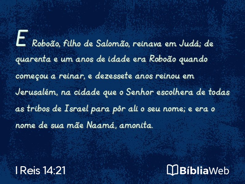 I Reis 14:21 em imagem para compartilhar