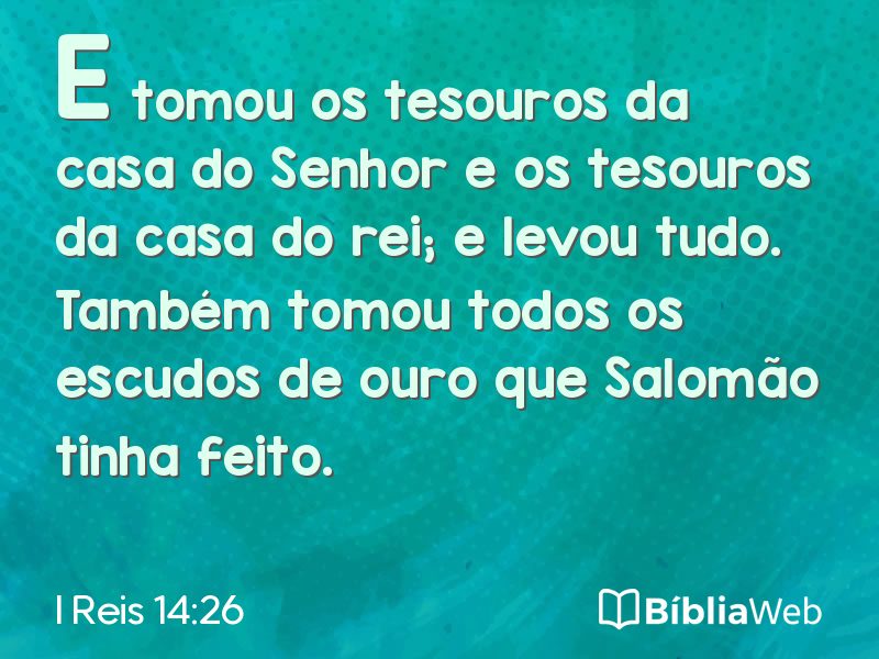 I Reis 14:26 em imagem para compartilhar