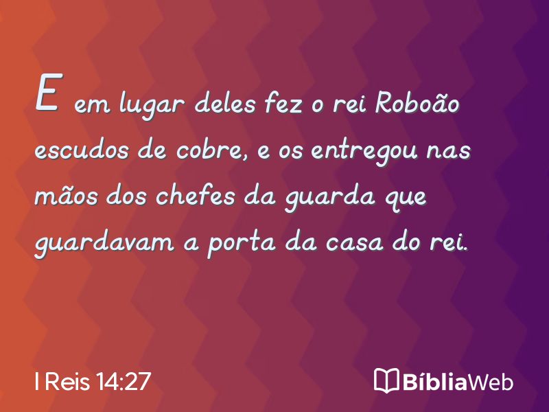 I Reis 14:27 em imagem para compartilhar