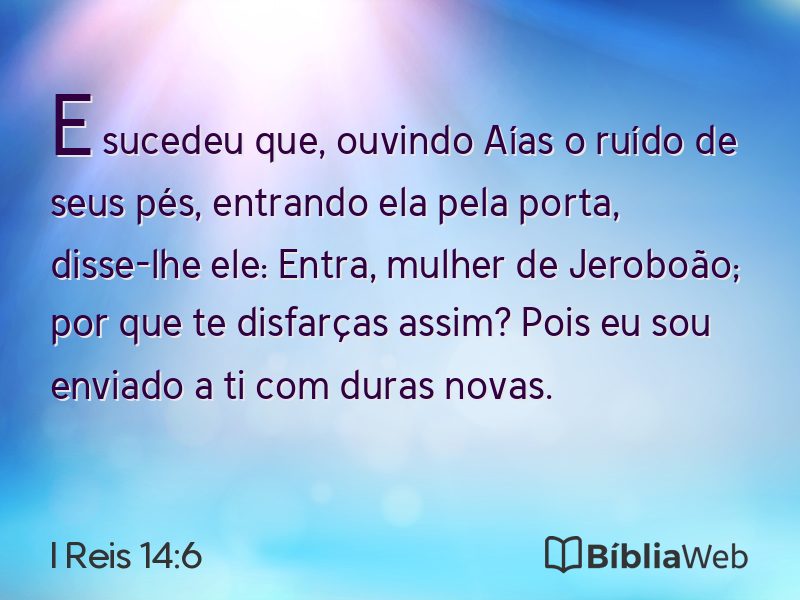 I Reis 14:6 em imagem para compartilhar