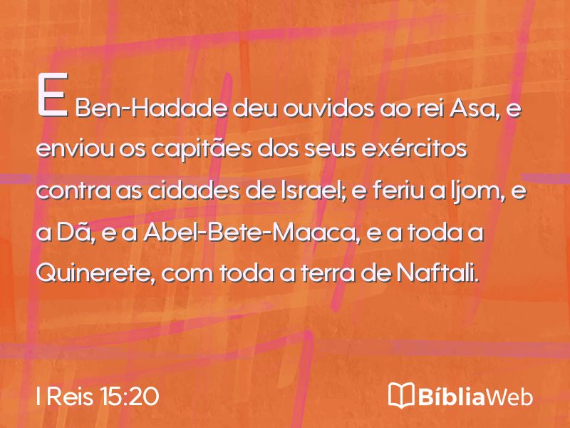 I Reis 15:20 em imagem para compartilhar