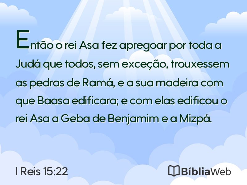 I Reis 15:22 em imagem para compartilhar