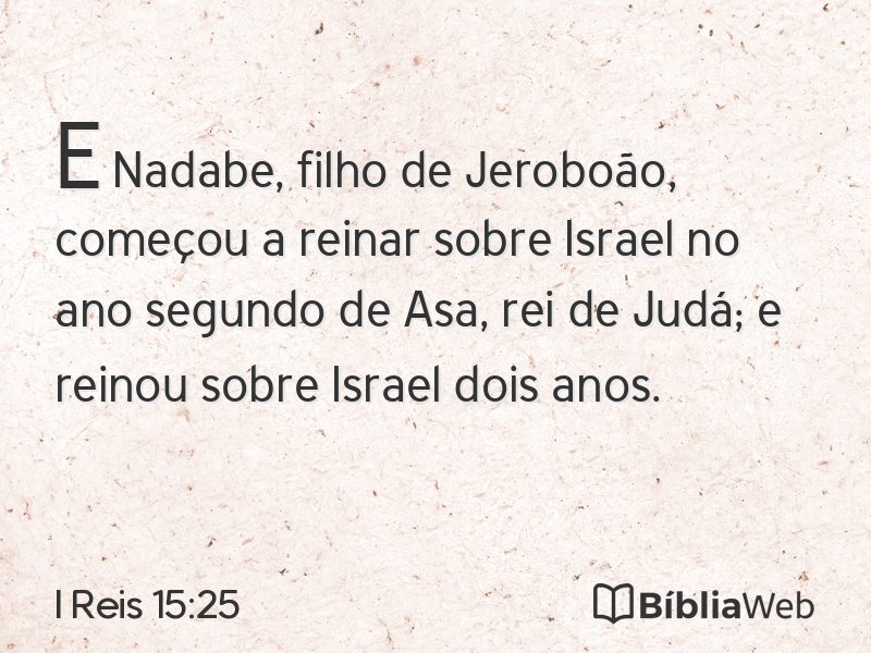 I Reis 15:25 em imagem para compartilhar