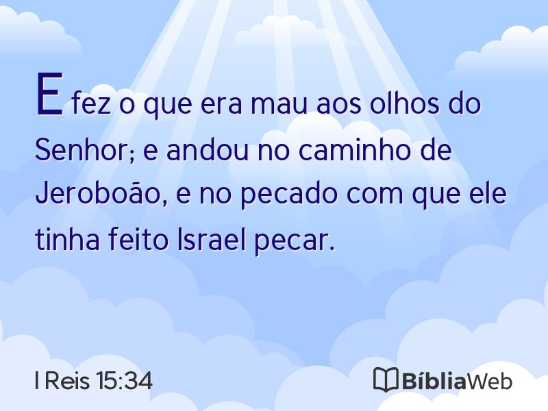 I Reis 15:34 em imagem para compartilhar
