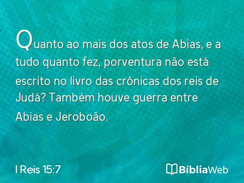 I Reis 15:7 em imagem para compartilhar