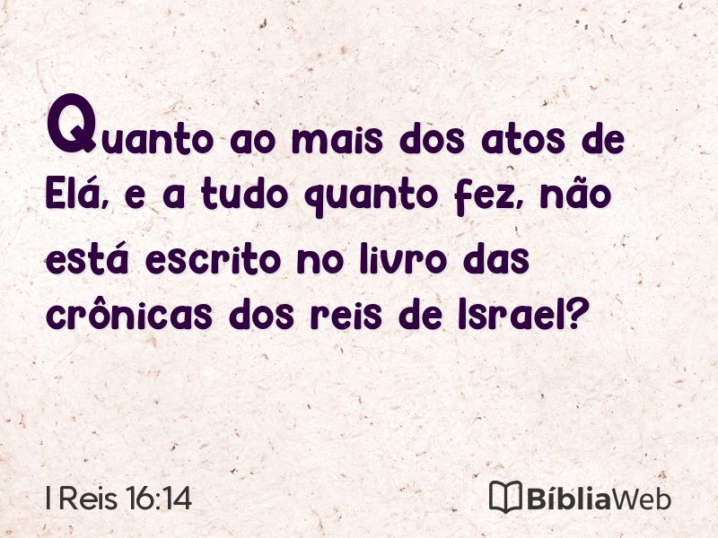 I Reis 16:14 em imagem para compartilhar