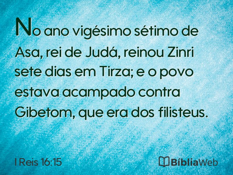 I Reis 16:15 em imagem para compartilhar