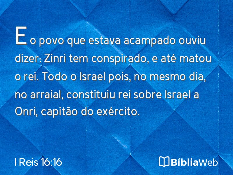 I Reis 16:16 em imagem para compartilhar