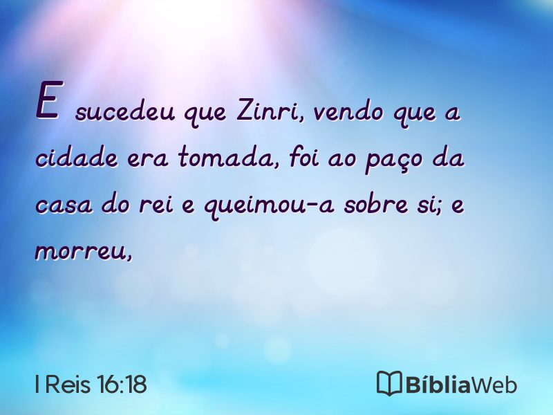 I Reis 16:18 em imagem para compartilhar