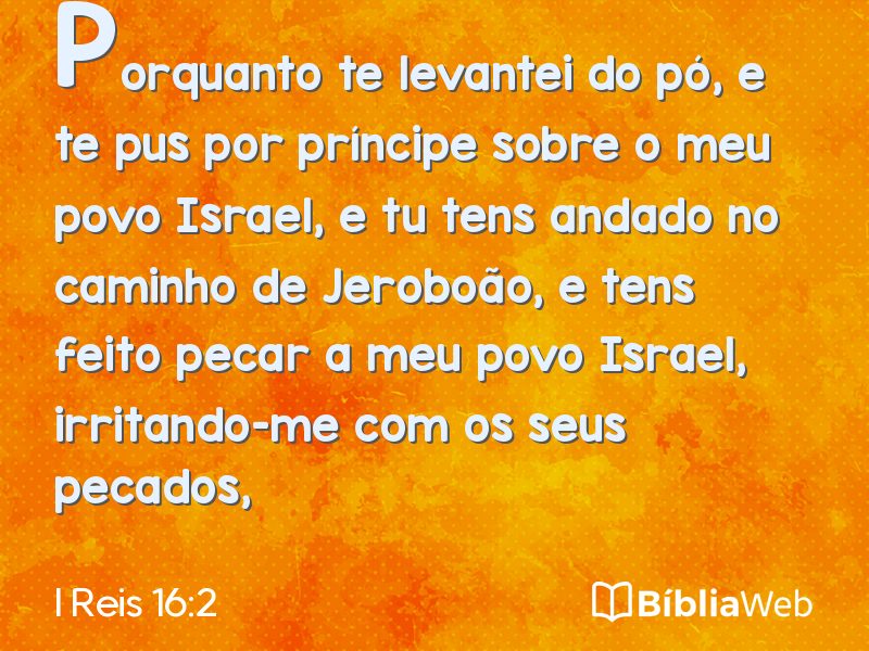 I Reis 16:2 em imagem para compartilhar