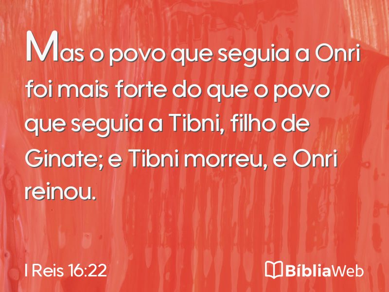 I Reis 16:22 em imagem para compartilhar