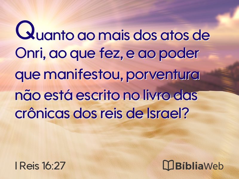 I Reis 16:27 em imagem para compartilhar