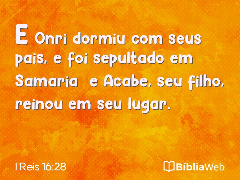 I Reis 16:28 em imagem para compartilhar