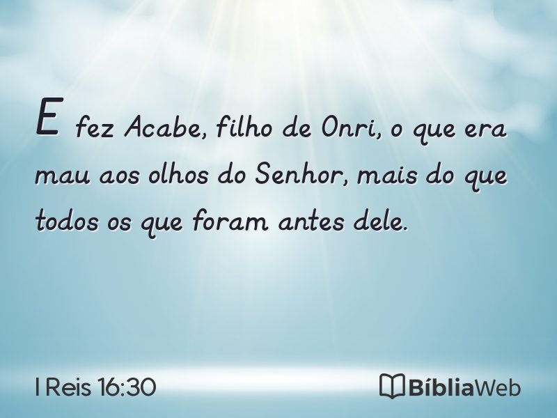 I Reis 16:30 em imagem para compartilhar