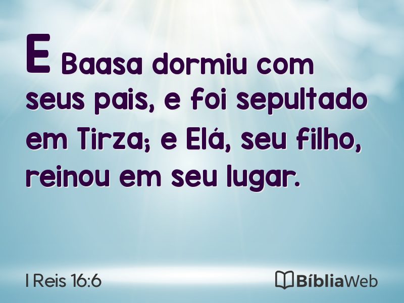 I Reis 16:6 em imagem para compartilhar