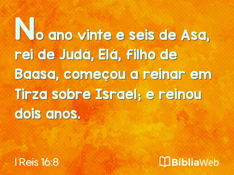 I Reis 16:8 em imagem para compartilhar