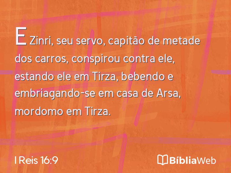 I Reis 16:9 em imagem para compartilhar