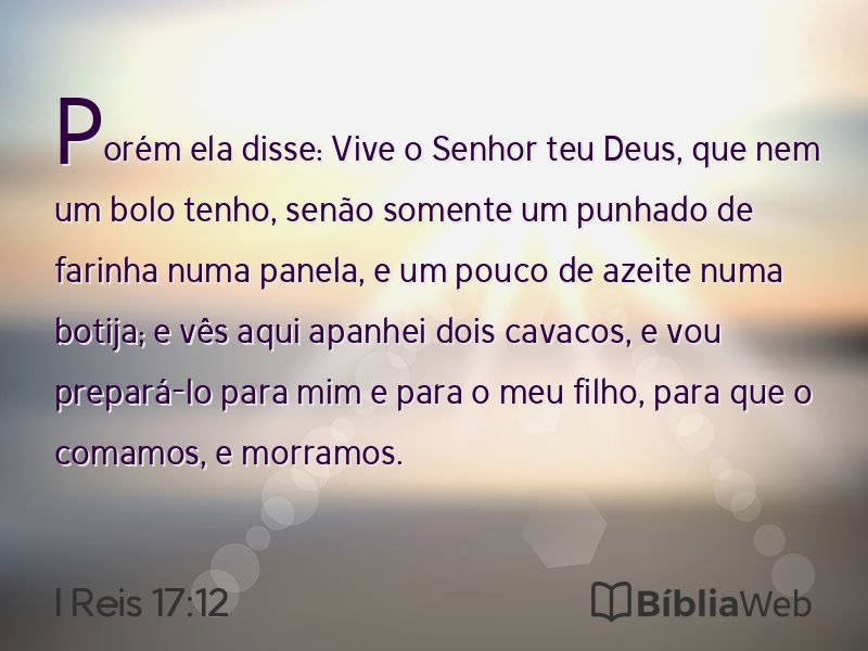I Reis 17:12 em imagem para compartilhar