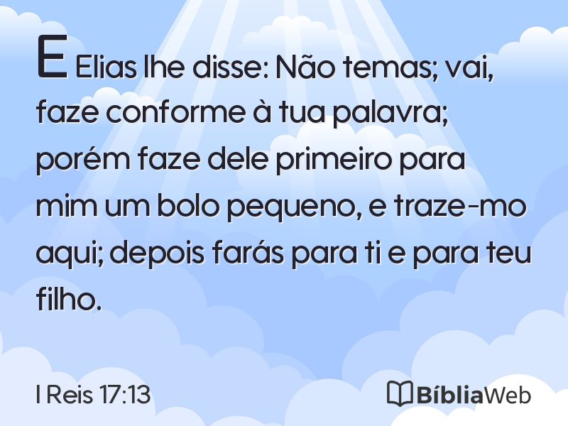 I Reis 17:13 em imagem para compartilhar
