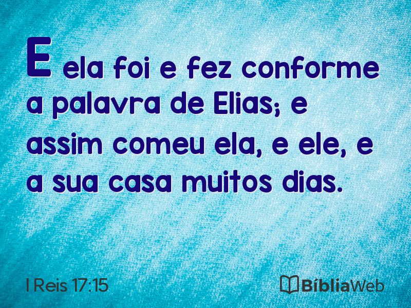 I Reis 17:15 em imagem para compartilhar