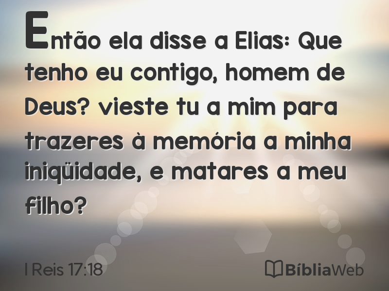 I Reis 17:18 em imagem para compartilhar