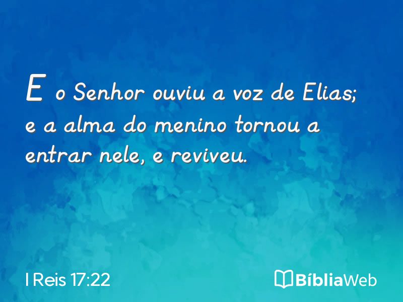 I Reis 17:22 em imagem para compartilhar