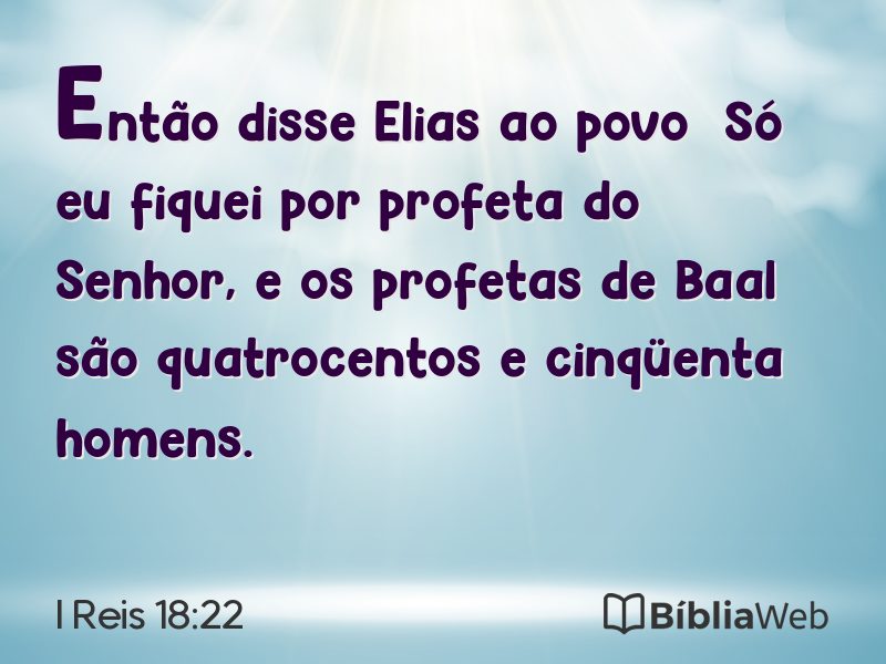 I Reis 18:22 em imagem para compartilhar