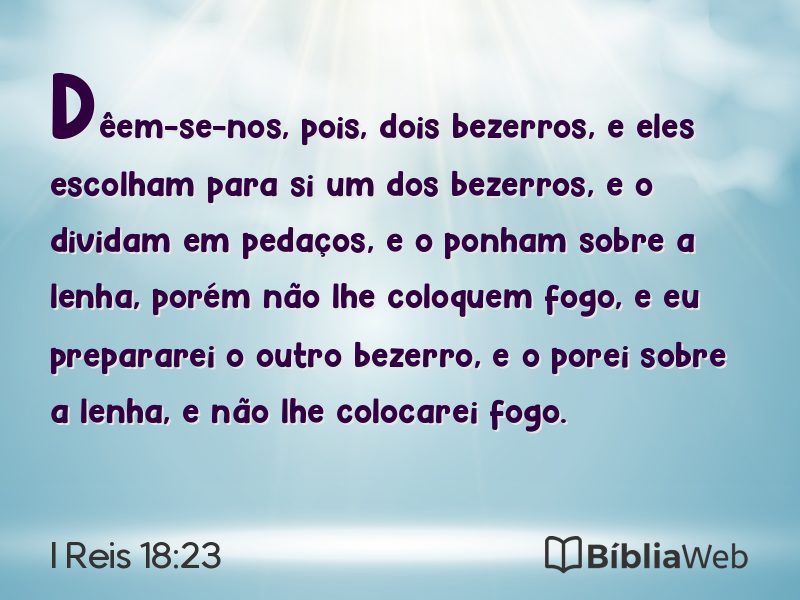 I Reis 18:23 em imagem para compartilhar