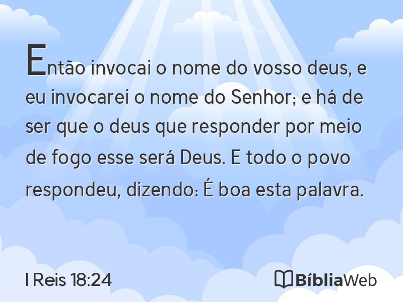 I Reis 18:24 em imagem para compartilhar